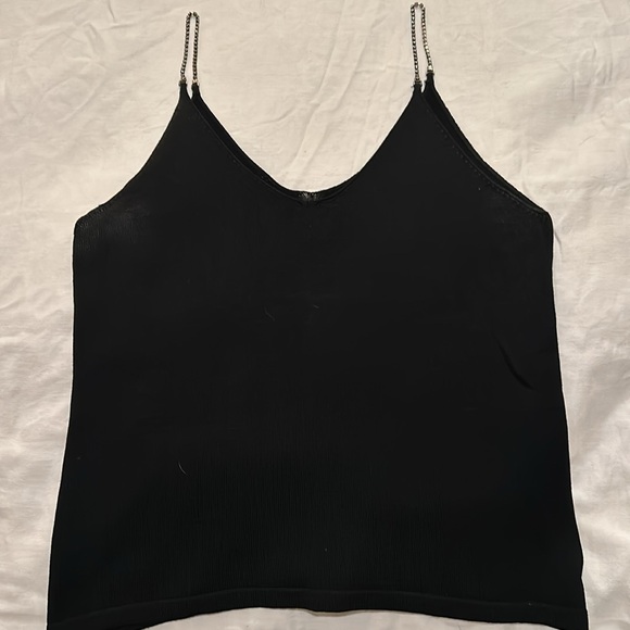 Georgiou Studio Silk Knit Tank with Rhinestone Straps, size M - Picture 4 of 4